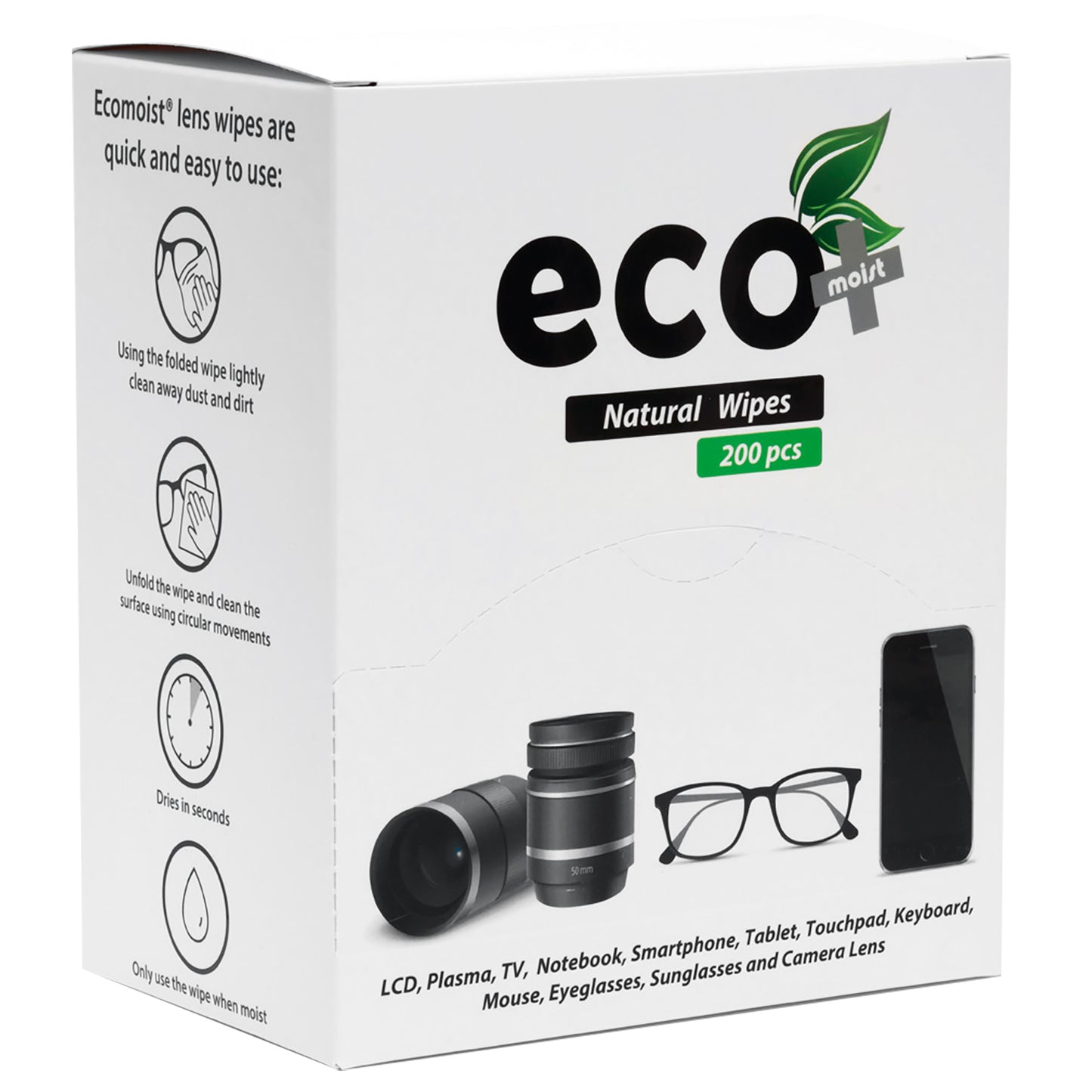 Ecomoist Lens Cleaning Wipes (200pcs)