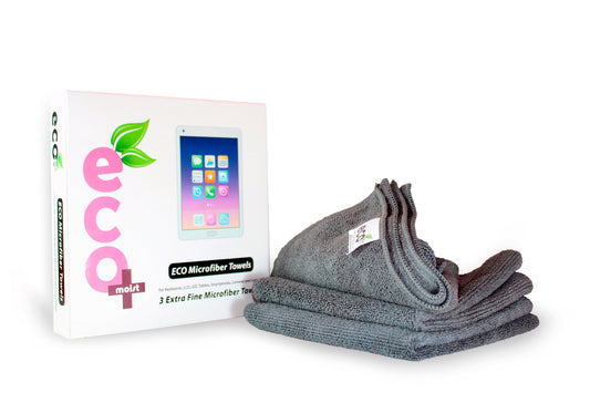Ecomoist Premium Microfiber Cleaning Towels – Pack of 3 (30cm x 30cm)  Eco-Friendly, Lint-Free, and Ultra-Absorbent Cleaning Cloths for All Surfaces