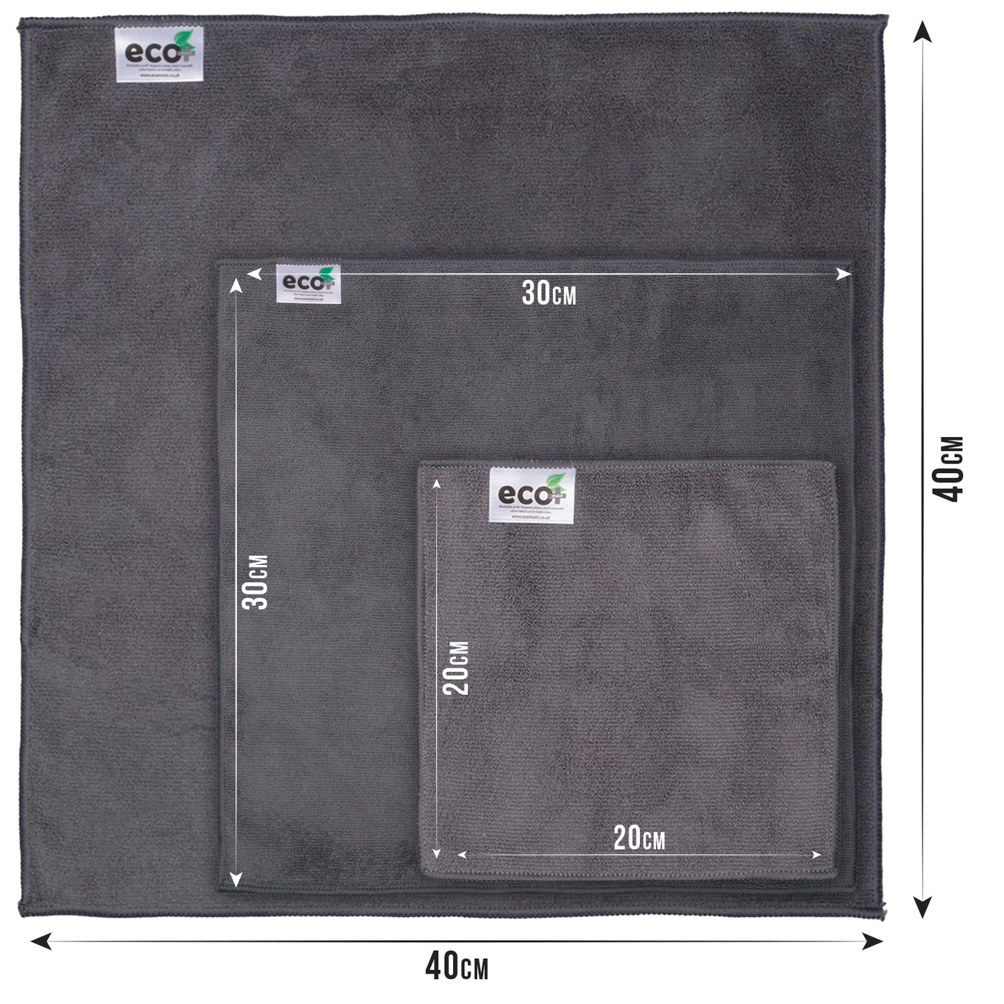 Ecomoist Premium Microfiber Cleaning Towels – Pack of 3 (40cm x 40cm)  Eco-Friendly, Lint-Free, and Ultra-Absorbent Cleaning Cloths for All Surfaces