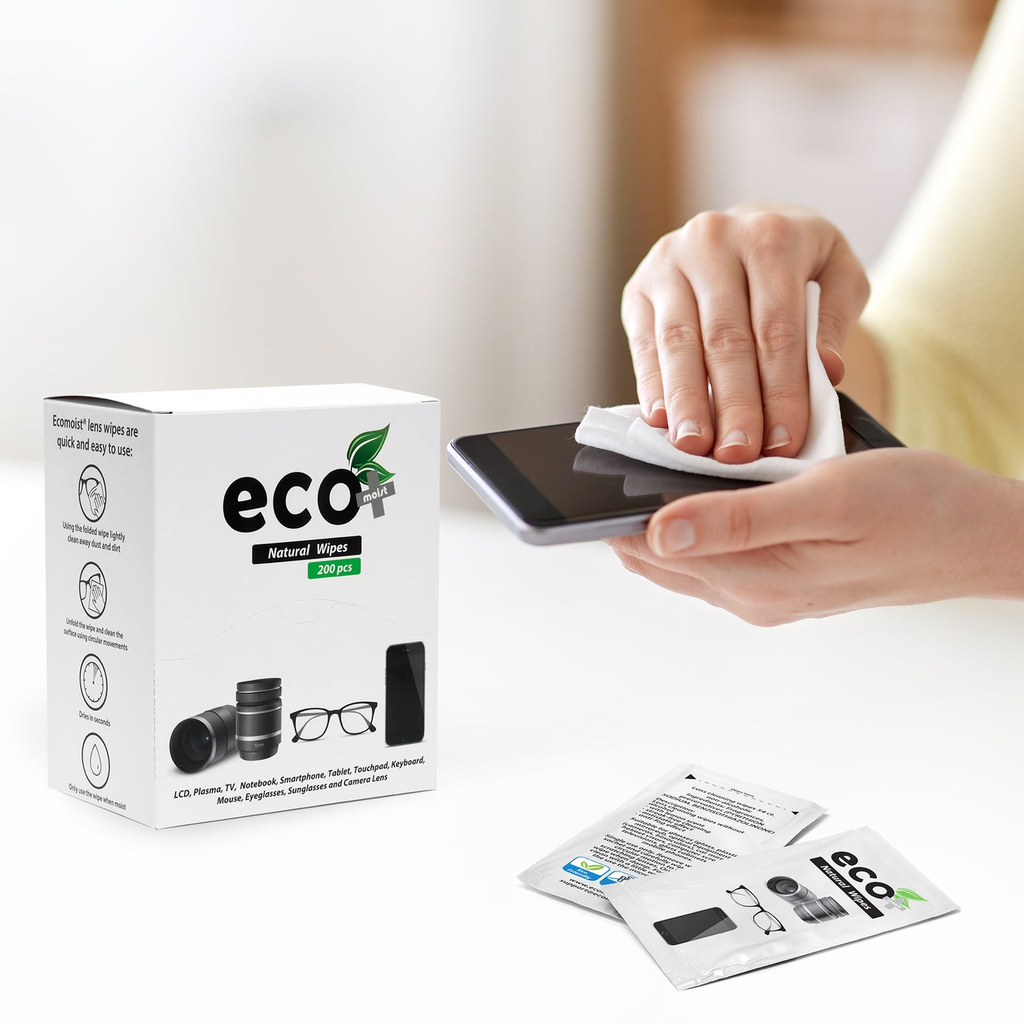 Ecomoist Lens Cleaning Wipes (200pcs)